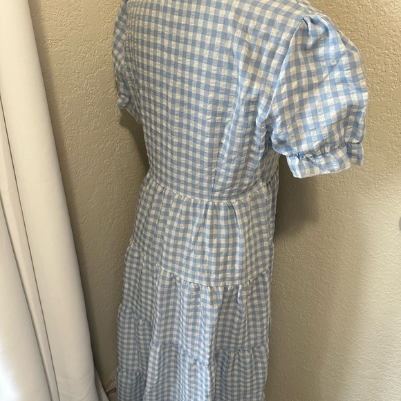 SHEIN White and Blue Tiered Maxi Sundress - Picture 5 of 7